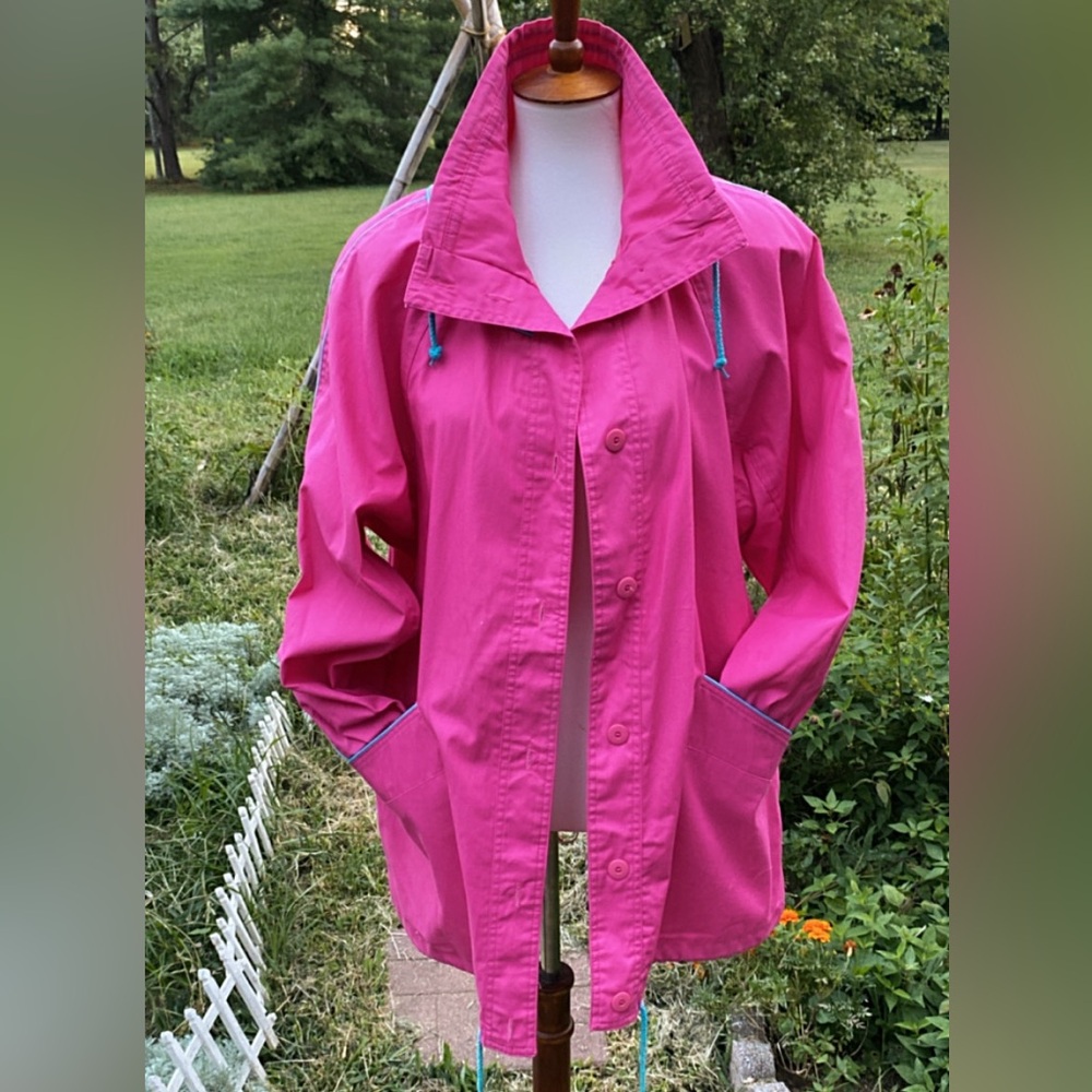 Vintage 80s Barbie pink and aqua coat